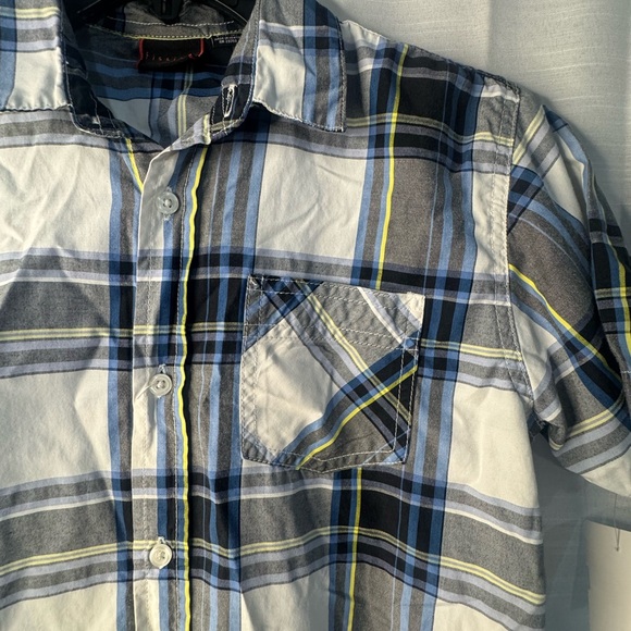 Kids Casual Blue Plaid Button-Down Shirt/Largue 14-16 - Picture 10 of 16
